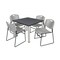 Kee/Zeng Kee Square Table & Chair Set, Wood, Metal, Polypropylene Top TB4242GYBPCM44GY - alternate 1